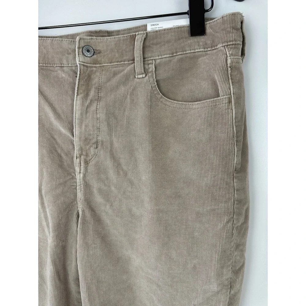 NWT AE Stretch High Waisted Corduroy Jegging Pant American Eagle Tan 14 Long 32w - Picture 4 of 12